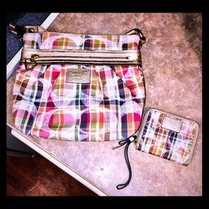 Coach Bundle Metallic Purse & Wallet Like New!
